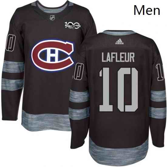 Mens Adidas Montreal Canadiens 10 Guy Lafleur Authentic Black 1917 2017 100th Anniversary NHL Jersey